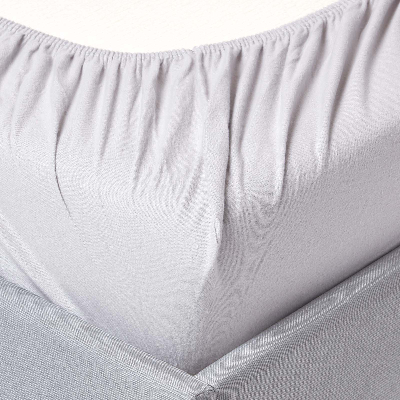 Soft Portuguese Brushed Cotton Fitted Sheet | Double | Grey