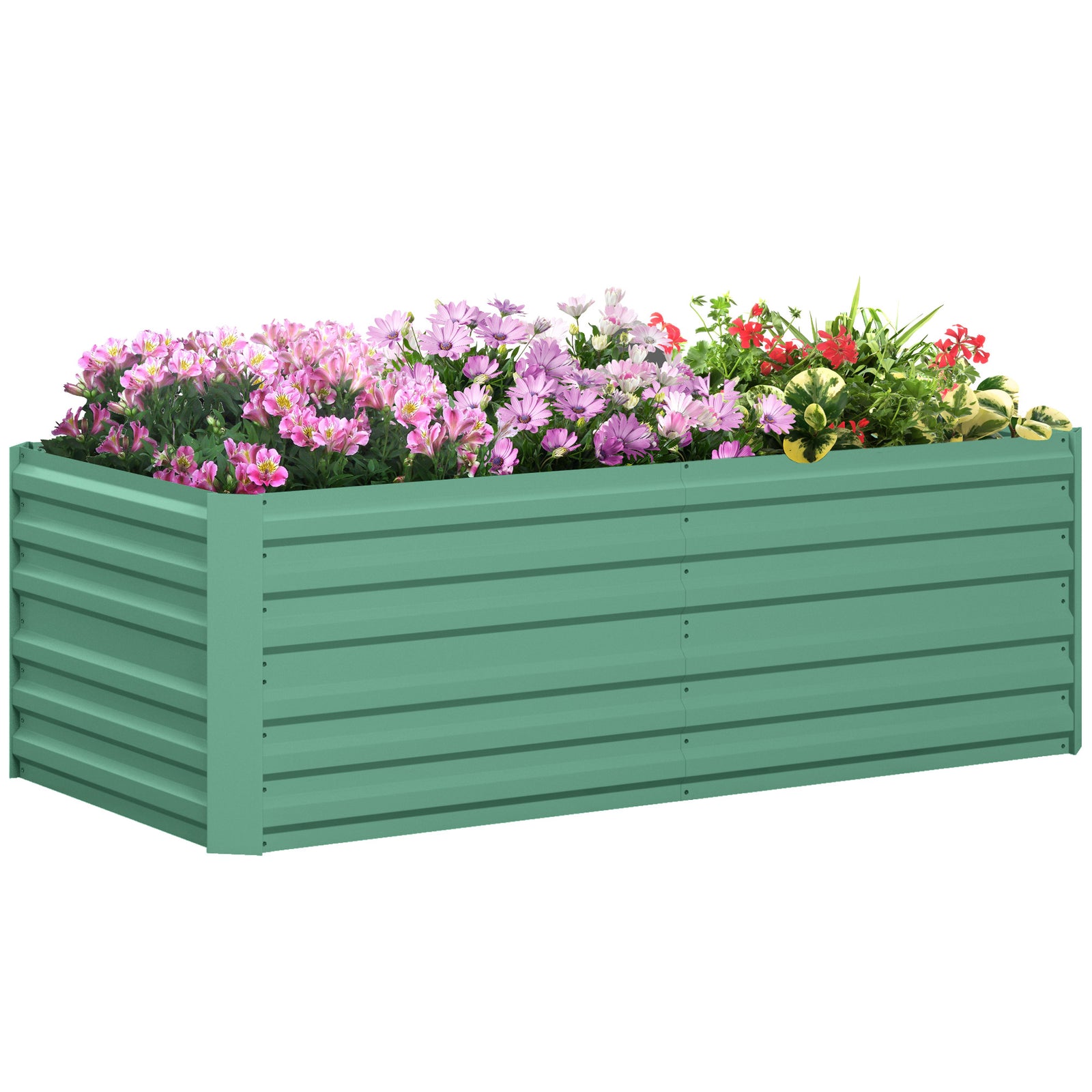 Galvanised Steel Outdoor Raised Bed W/ Reinforced Rod | Green