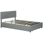 Double/kin Bed Frame Storage And Adjustable Velvet Headboard | Double