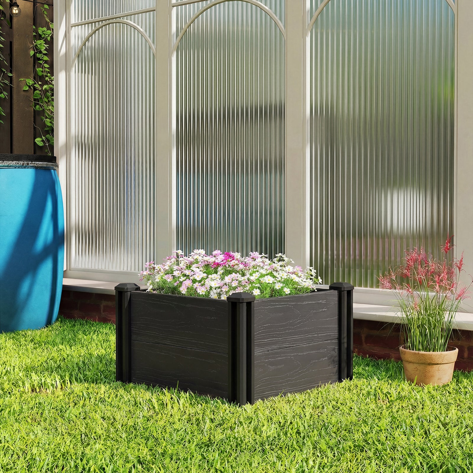 Vinyl Raised Garden Bed Kit | M | Dark Grey