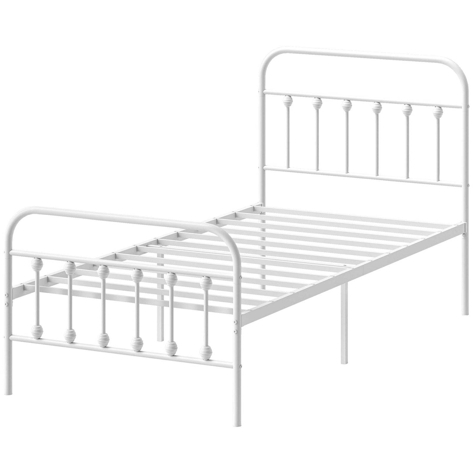 Single/double/king Metal Platform Bed Frame Underbed Storage | Single | White