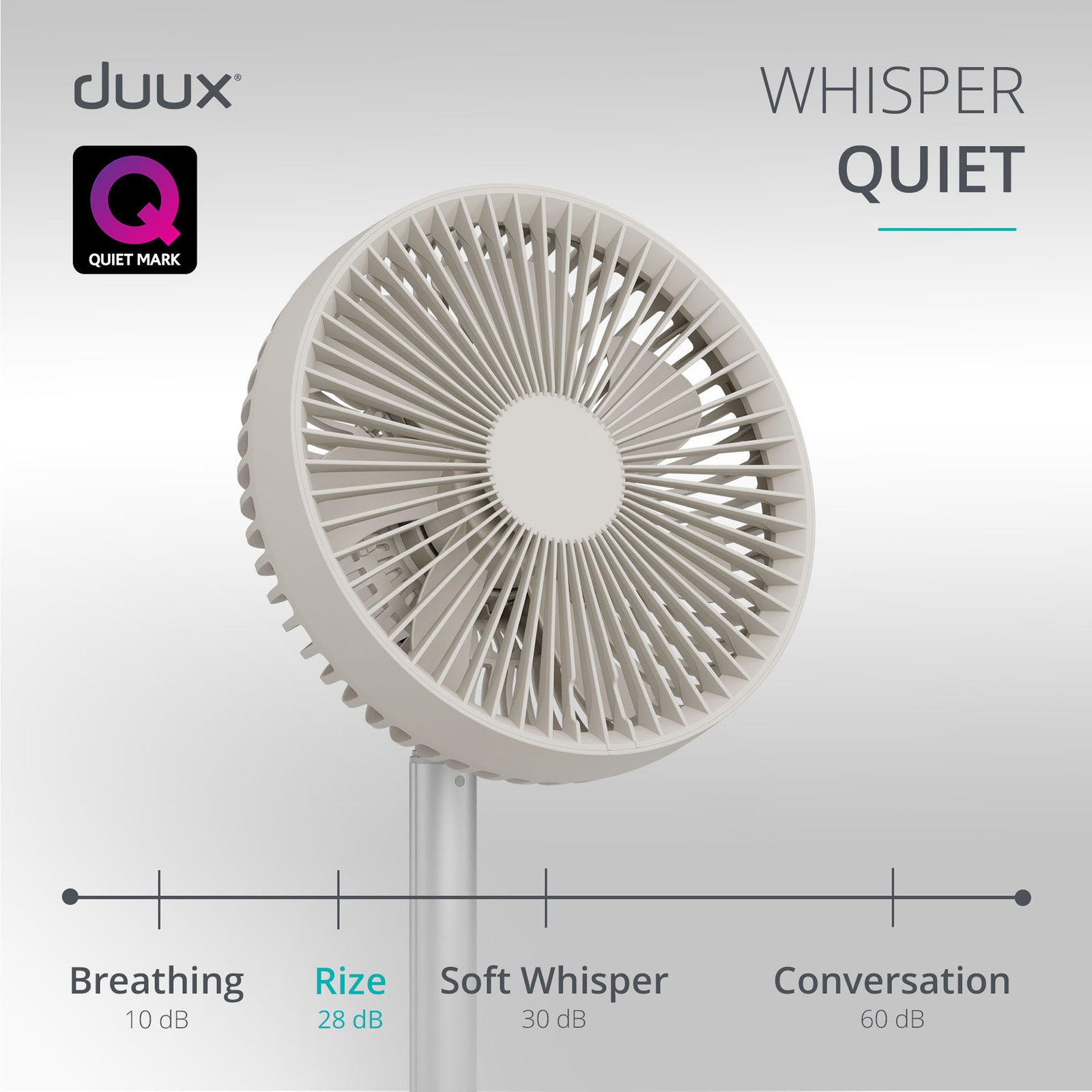 Rize Portable Fan With Rechargeable Battery | Off White