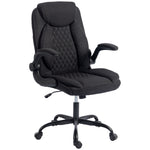 Linen-look Computer Desk Chair With Thick Cushion | Black