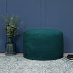 Frankie Cord Bean Bag Pouffe | Teal