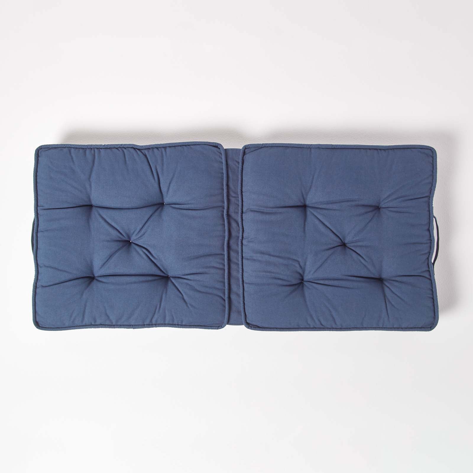 Cotton Travel Support Booster Cushion | 50cm x 50cm | Navy Blue