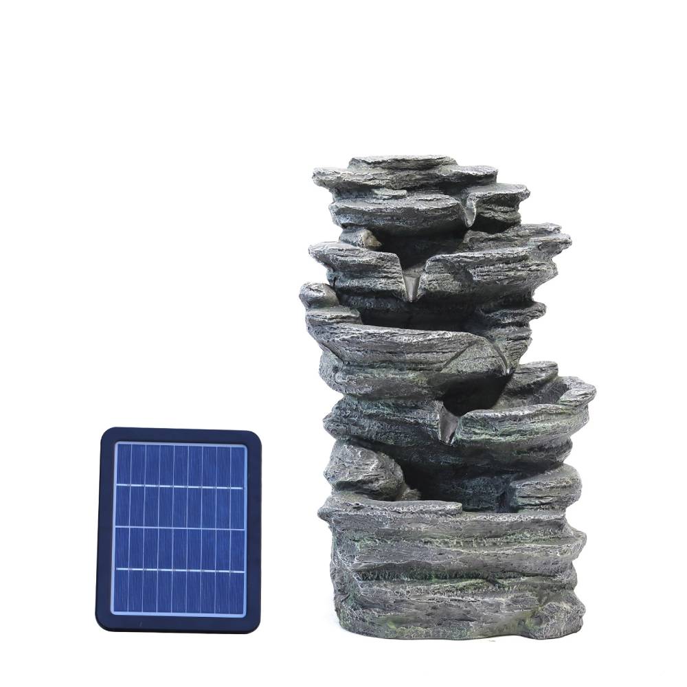 Garden Water Feature Outdoor Led Waterfall Fountain Rockery Decor