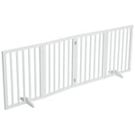 Foldable Freestanding 3/4-panel Pet Gate, Indoor Safety Barrier For Doorways, Halls & Staircases | Large | White
