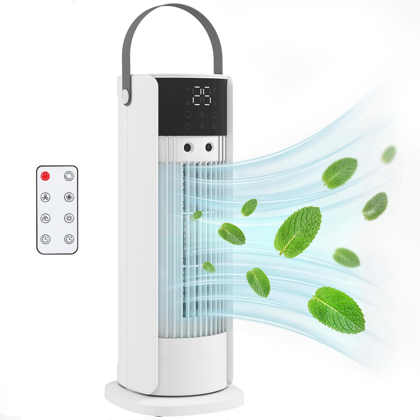 Tower Fan For Bedroom, 16 Inch Mist Desktop Fan With Rgb Lights