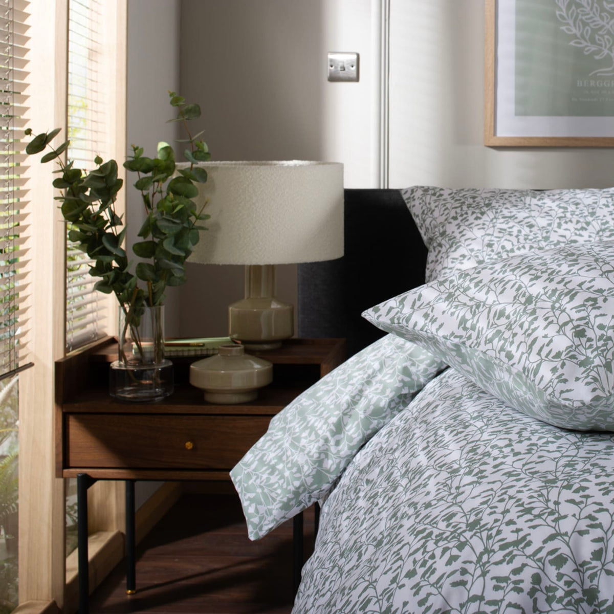 Elsie Cotton Printed Duvet Cover Set | Single | Green