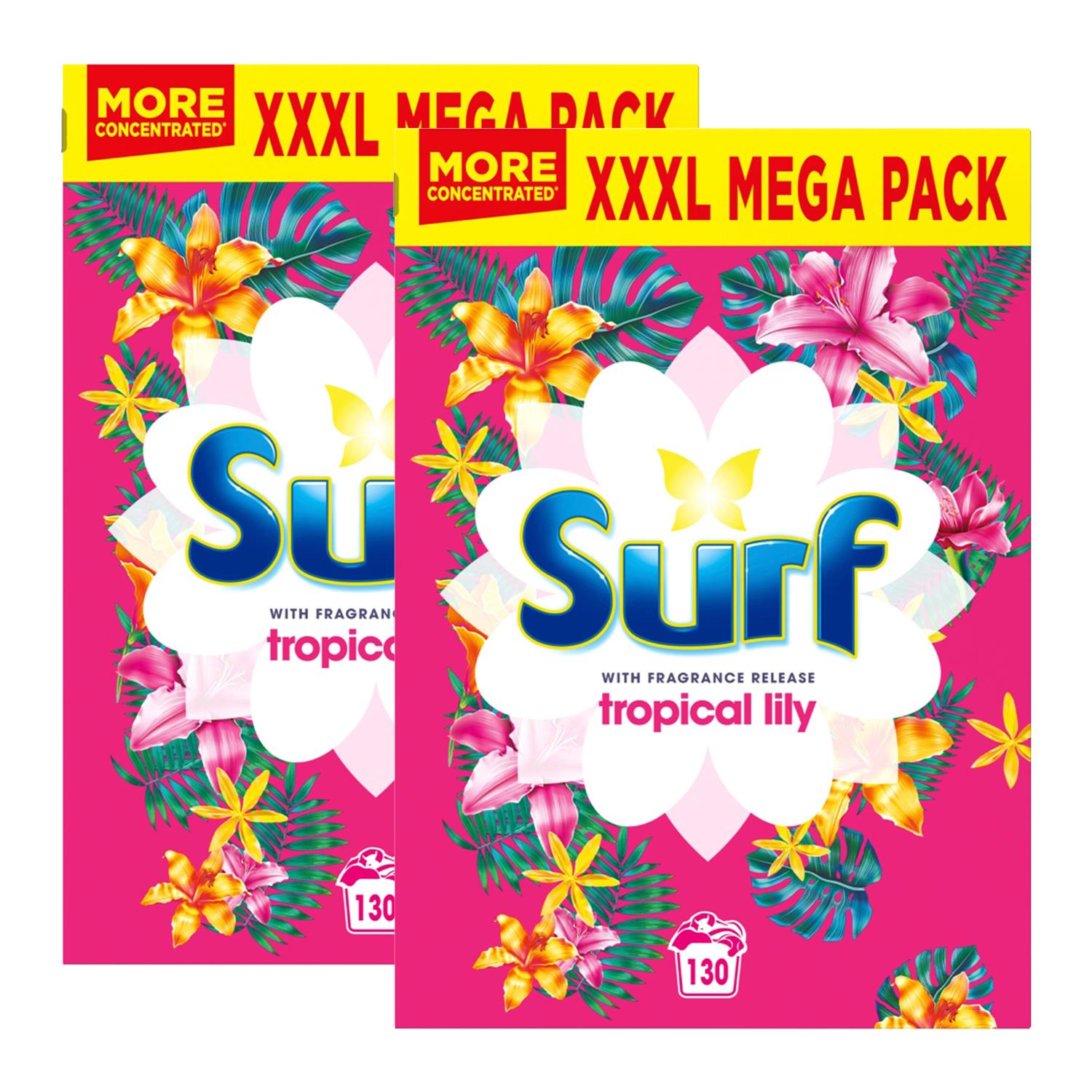 Surf Concentrated Tropical Lily & Ylang-ylang Laundry Powder 6.5kg, 2 Packs