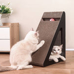 Triangle Cat Scratching Post With Bell Ball