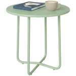 Metal Garden Side Table, 48 Cm Round Outdoor Table | Green
