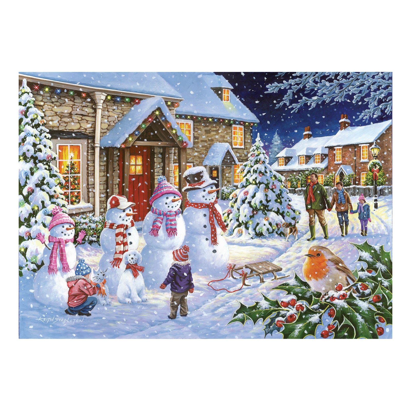 Snow Family Jigsaw - Big 250 Piece Jigsaw Puzzle For Adults & Kids, With Extra Large Pieces