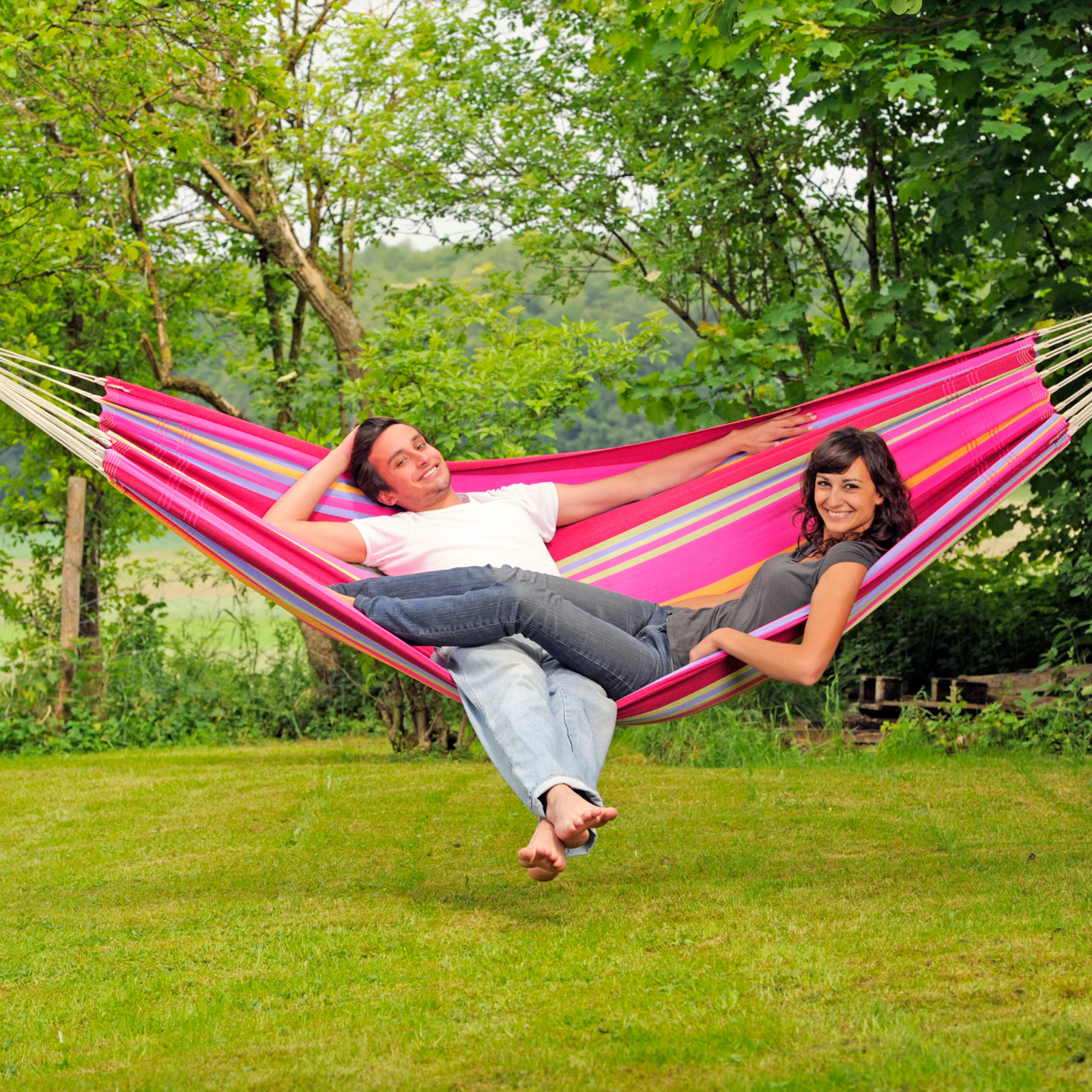 Barbados Natura Double Cotton Traditional Garden Hammock With Bag