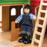 Wooden 'cobblestone' Farm Playset, Removable Roof Panels