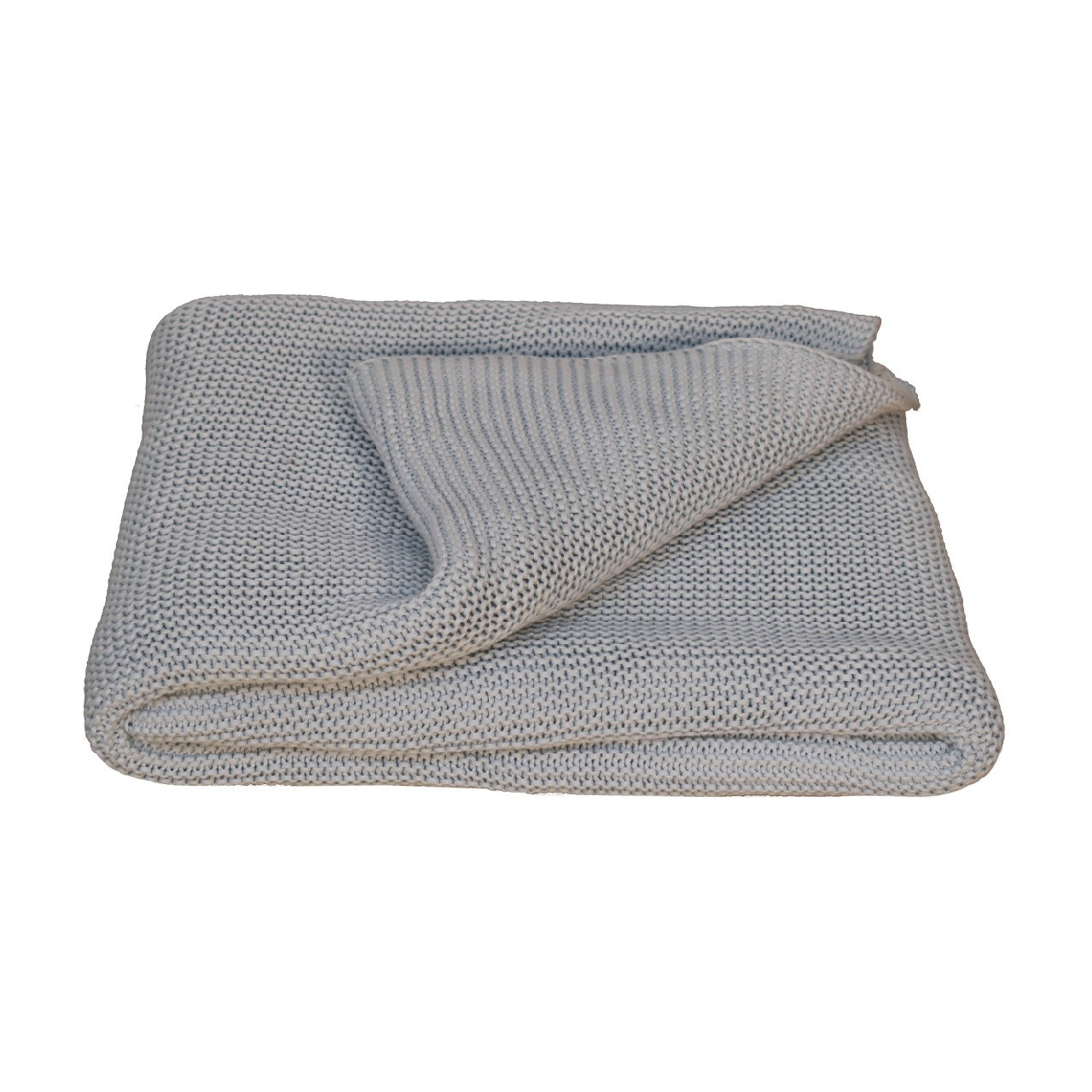Double Knitted Throw | Light Blue