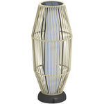 Grey Solar Rattan Floor Lamp