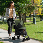 Lightweight Foldable Dog Stroller For Mini Dogs | Green