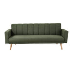 Convertible Sofa Bed, 3-level Adjustable Backrest Upholstered Fabric Sleeper Sofa With Wooden Legs, Green