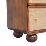 Chestnut Woven Chest, 3 Drawers, Woven Fronts, Brown