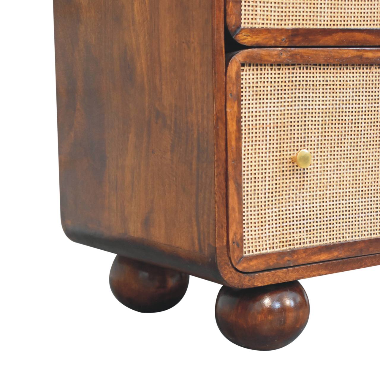Chestnut Woven Chest, 3 Drawers, Woven Fronts, Brown