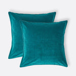 Set Of 2 Velvet Cushion Covers | 40cm x 40cm | Teal Green