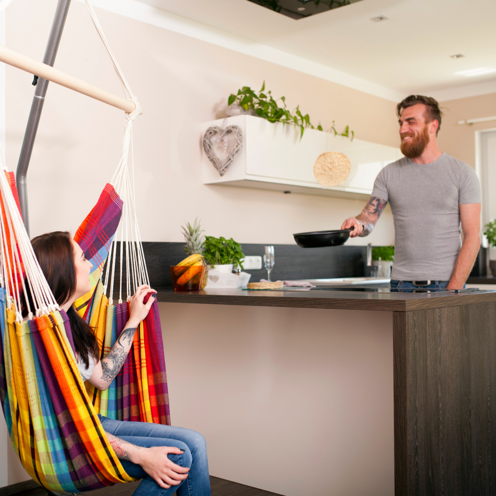 Brasil Hanging Hammock Chair - Rainbow