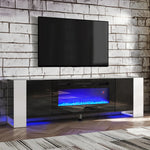 36-inch Recessed Electric Fireplace Tv Stand With Remote Control, 12 Flame Colors & 5 Brightness Levels | Black