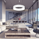 Ohio Stunning Led Pendant Lamp 24w(122w)  45cm Diameter Height Adjustable | White