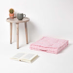 Cotton Gingham Check Floor Cushion | 50cm x 50cm | Pink