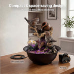 Spector Water Feature Indoor Fountain With Led Light Resin Black