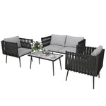 Light Grey 4-piece Outdoor Sofa Set