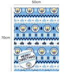 Manchester City FC Christmas Gift Wrap, 2 Sheet 2 Tag, Official Product