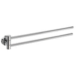 Chrome Double Swing Arm Towel Rail Wall Mounted Storage | Polished Chrome