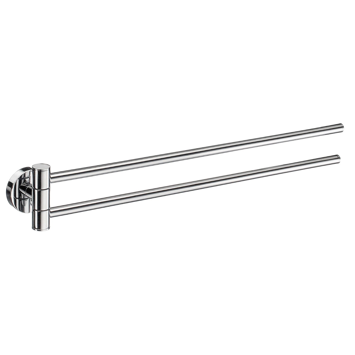 Chrome Double Swing Arm Towel Rail Wall Mounted Storage | Polished Chrome