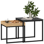 Coffee Table Set Square Nest Of Tables For Small Space | One Size | Black