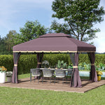 3 X 4m Aluminium Gazebo Marquee Canopy Pavilion Patio Garden | Coffee