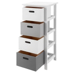 Nina 4 Drawer Storage Unit - White/grey