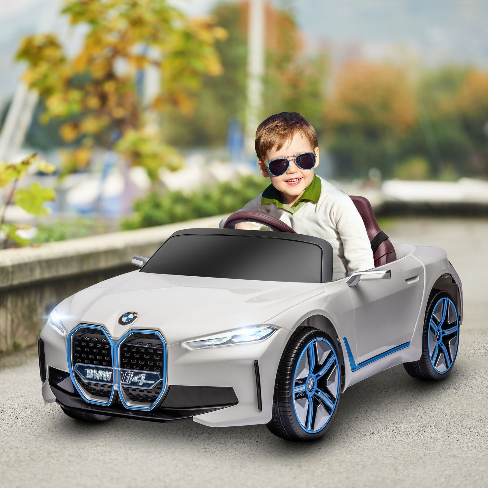 Bmw I4 Licensed 12v Kids Electric Ride-on Car W/ Remote Control | White