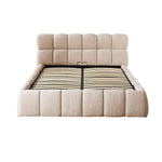 The Maya Upholstered Soft Plush Ottoman Bed Frame & Mattress - Package Deal | King | Beige