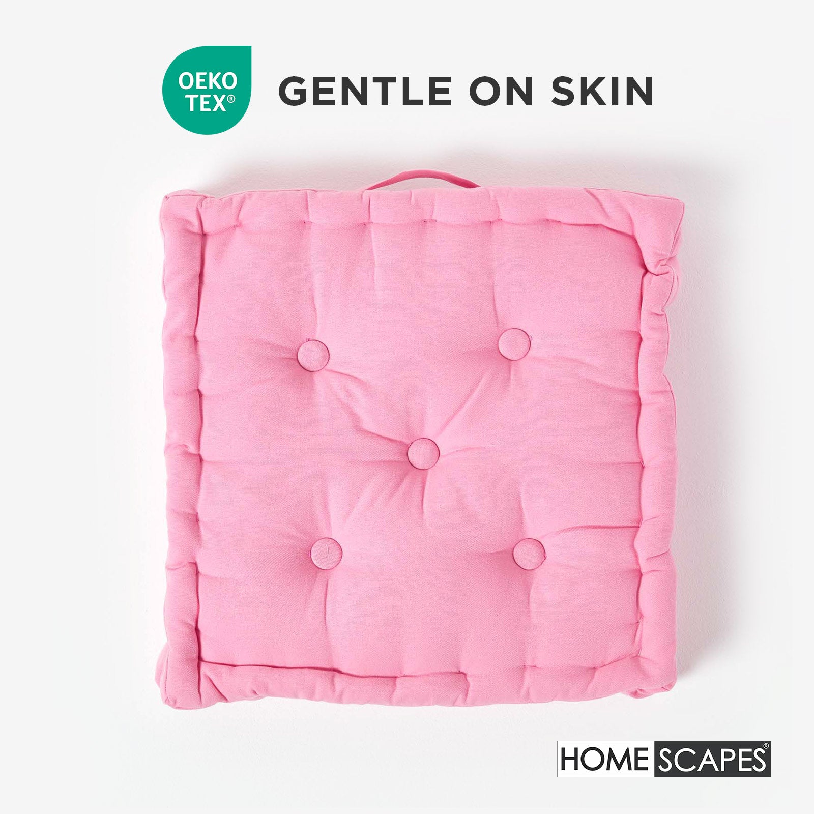 Cotton Plain Floor Cushion | 50cm x 50cm | Pink