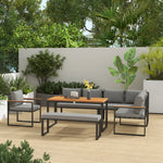 9-seater L-shaped Garden Sofa Set | Natural