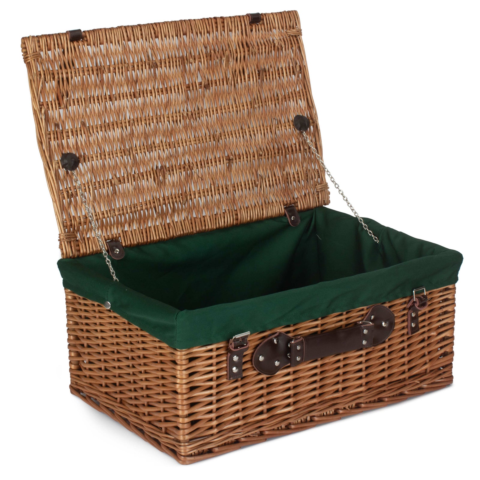 Wicker 56cm Double Steamed Picnic Basket | Green