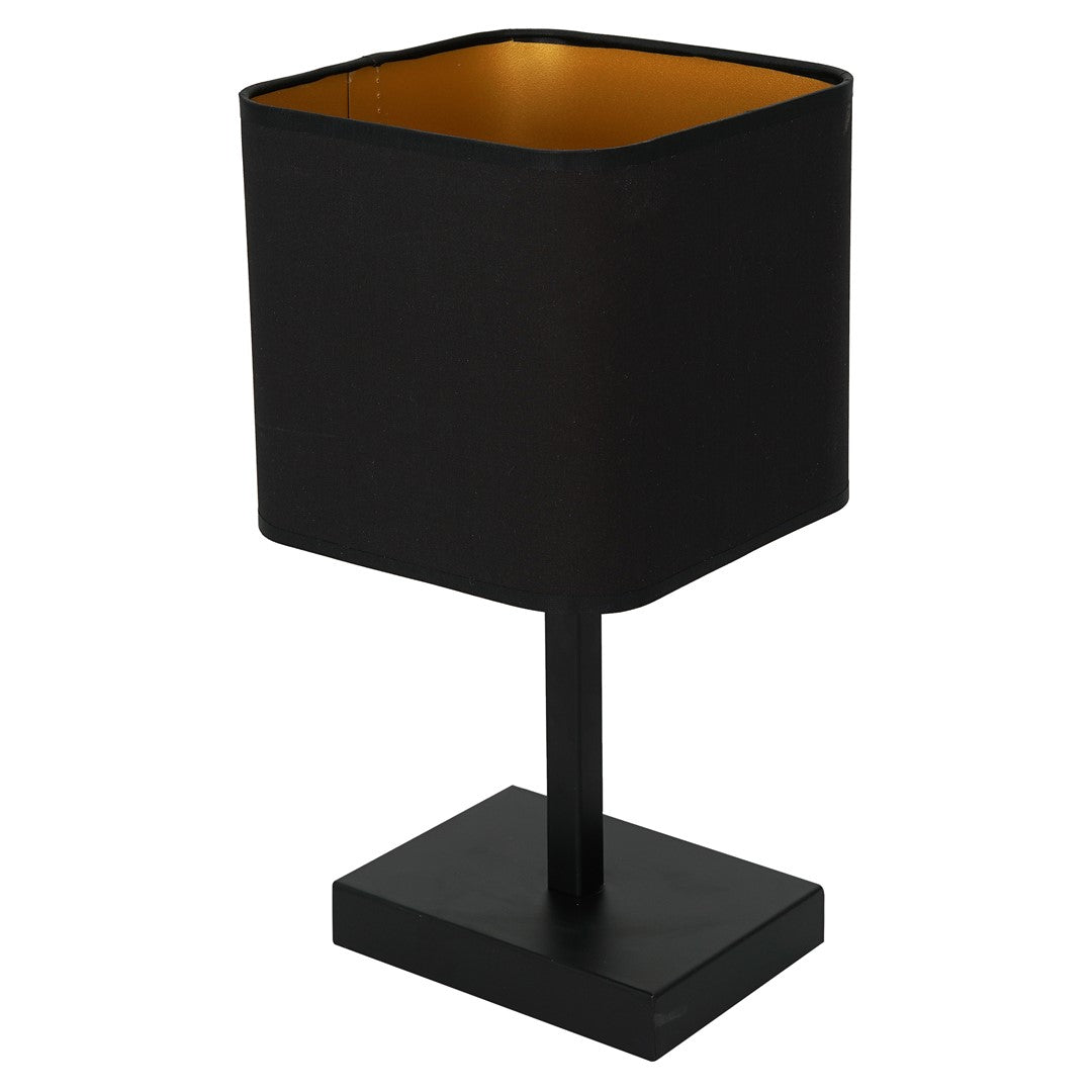 Napoli Table Lamp Matt Black And Gold Hand Made High Quality Metal And Fabric Construction