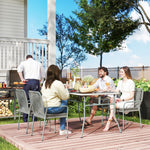 5 Piece Wicker Garden Dining Set, Pe Rattan With Cushions