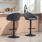 Swivel Bar Stools Set Of 2 Height Adjustable Bar Chairs | Dark Grey