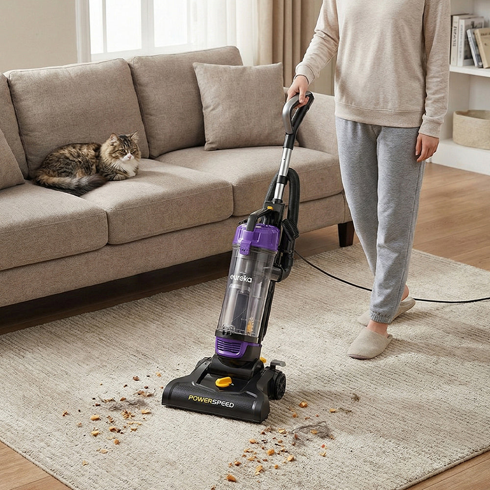 Upright Vacuum Cleaner, 13kpa Strong Suction,5 Height Adjustments, Powerful Motor & Brush Roll For Carpet And Hard Floors | Purple
