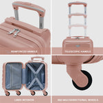 40x20x25cm Cabin Carry-on Suitcase - Lightweight, Durable, 4-wheel Luggage - 100+ Airlines Approved | Cabin | Rose