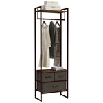 Clothes Hanging Rail With 3 Fabric Drawers Storage Shelves