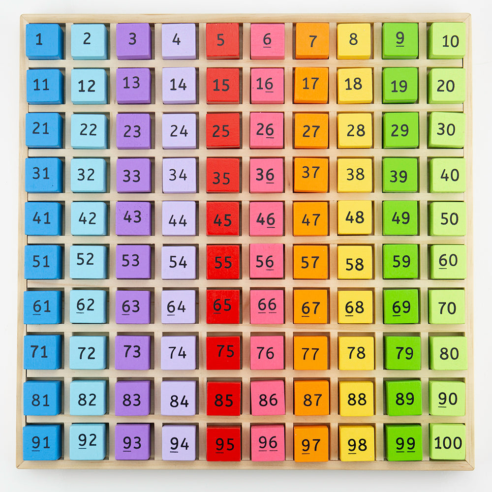 Wooden Number Tray, Kids Maths Toy - 100 Pieces